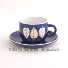 KC-03007purple leaf tea cup with saucer,high quality coffee mug